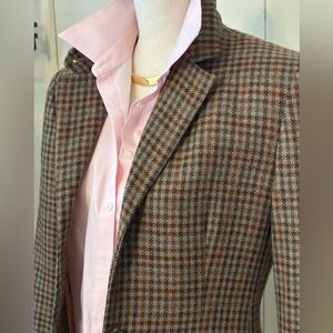 Vintage Brooks Brothers Houndstooth Blazer 
in Brown/Burgundy- Made in USA
